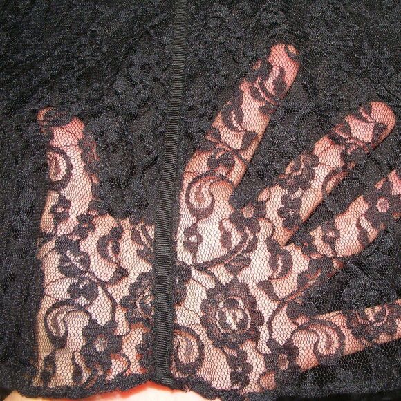 ADRIANNA PAPELL Lace Dress, 8, Evening/Cocktails, Black, Sleeveless, V-neck - Picture 11 of 13